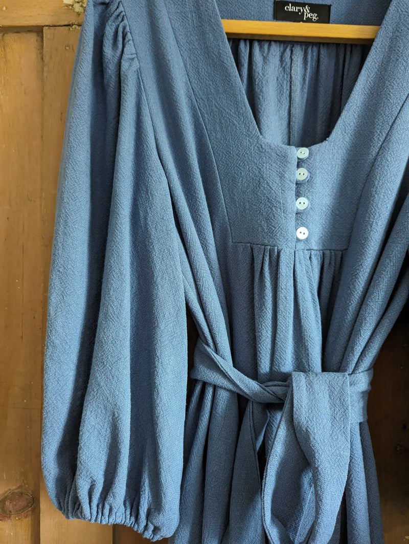 Blue Linen Anna dress (small/medium)