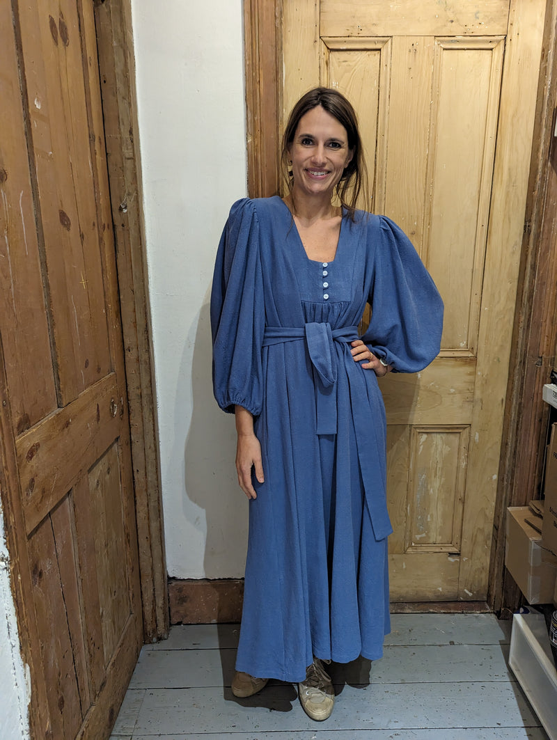 Blue Linen Anna dress (small/medium)