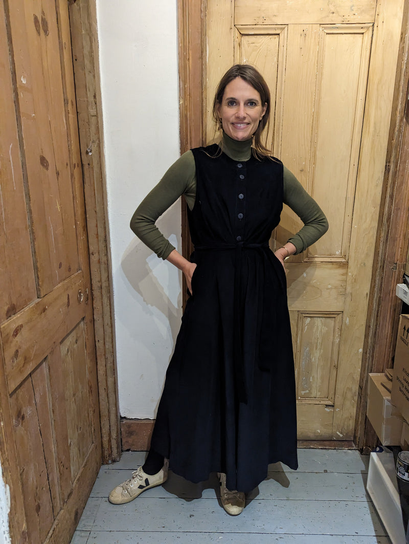 Juno Jumpsuit in navy needlecord (Small)