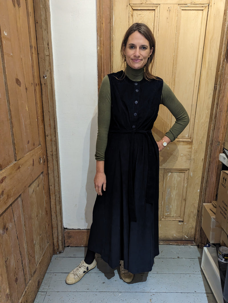 Juno Jumpsuit in navy needlecord (Small)