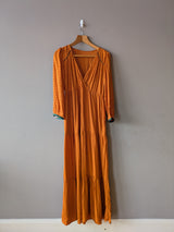 Eva Dress Copper with green trim (Small)