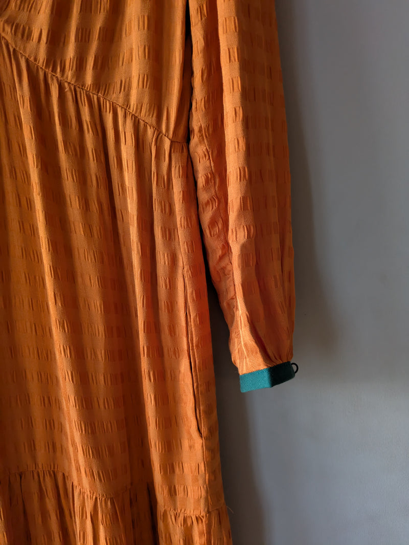 Eva Dress Copper with green trim (Small)