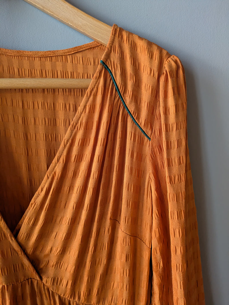 Eva Dress Copper with green trim (Small)