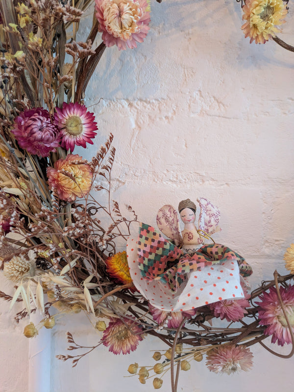 Vintage fabric Peg Fairy