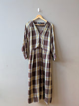 Pearl Dress Brown Check (Medium)