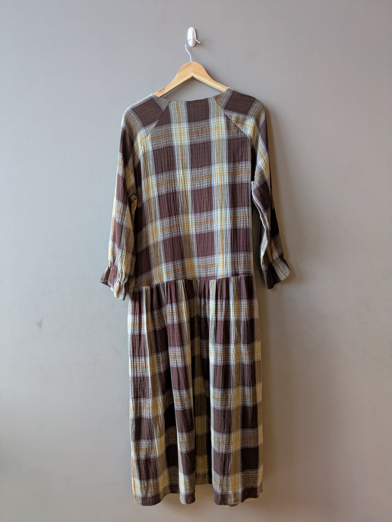 Pearl Dress Brown Check (Medium)