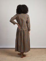 Pearl Dress in Coffee Check