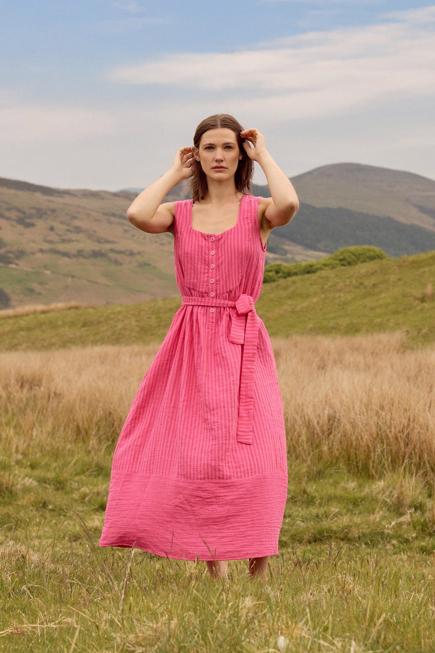 Sadie Dress Pink Stripe – Clary and Peg