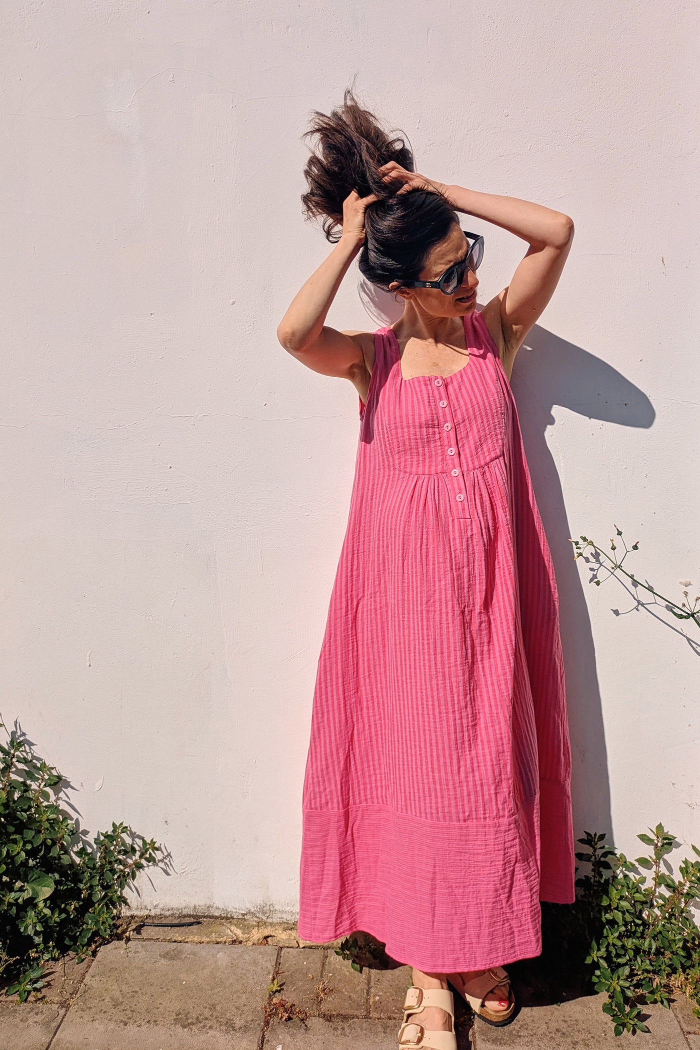 Sadie Dress Pink Stripe – Clary and Peg