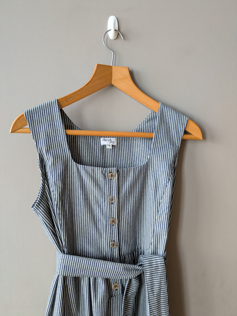 Sadie Dress Denim Stripe (Small)