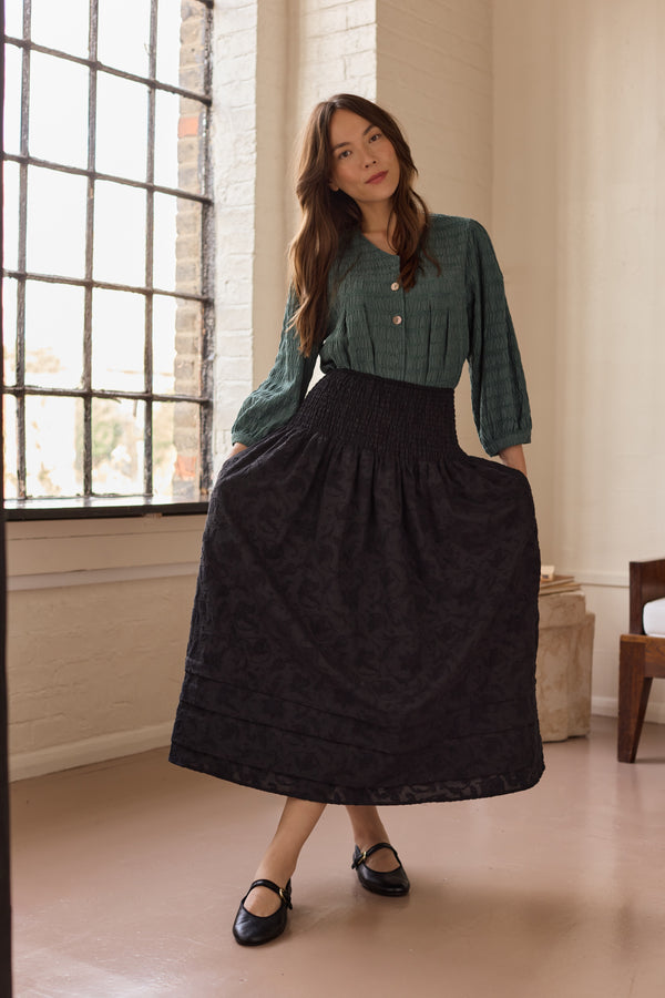 Finch Skirt Black Jacquard