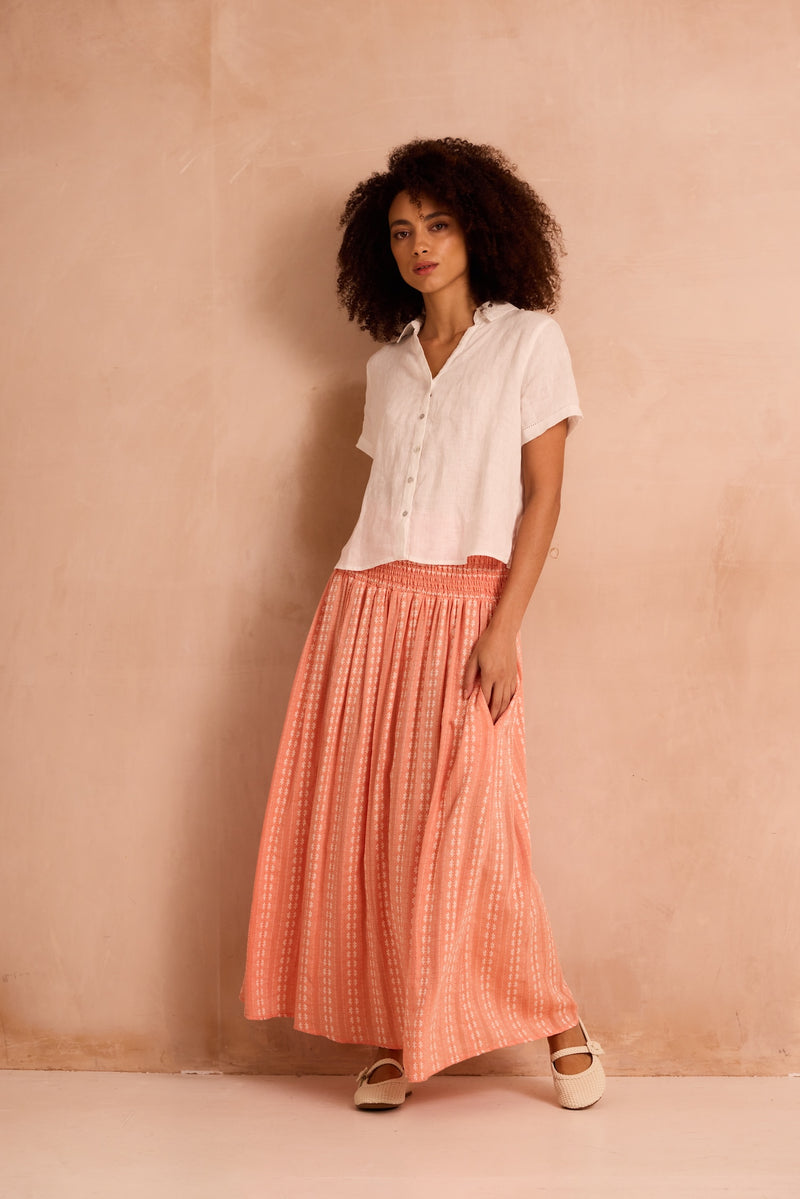 Poppy Delevingne X Clary & Peg Wren Skirt Coral