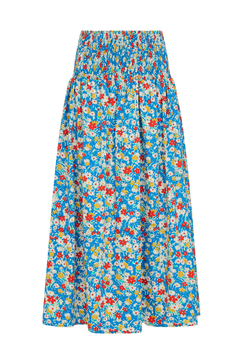 ditsy print floral shirred top skirt cutout