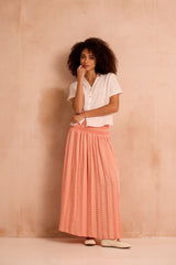 Poppy Delevingne X Clary & Peg Wren Skirt Coral