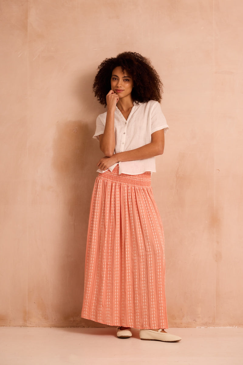 Poppy Delevingne X Clary & Peg Wren Skirt Coral