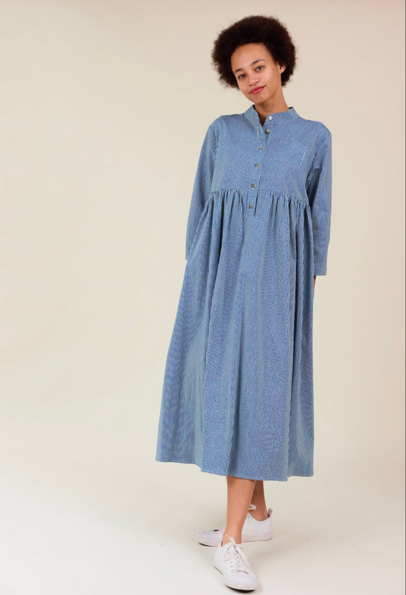Thea Dress Denim Stripe (Medium)