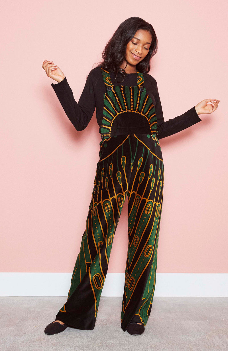Alice Palazzo in Gold and Green Velvet (SOLD OUT)
