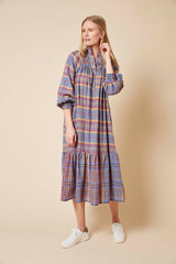 Phoebe blue check (Small and medium)