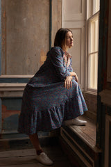 Cora Dress in Contrast floral (medium and large)