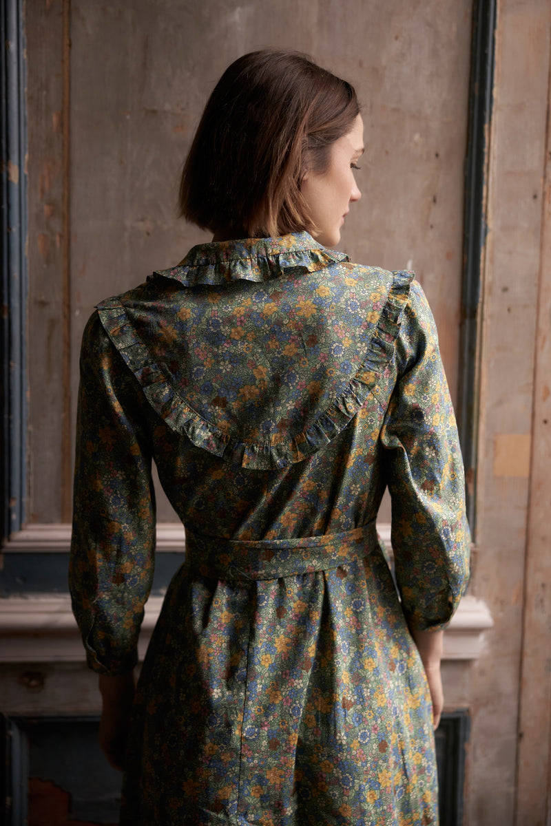 Cora Dress in Green floral (Large)