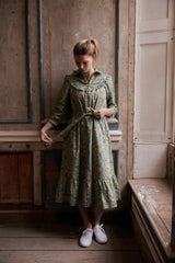 Cora Dress in Green floral (Large)