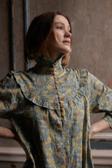 Cora Dress in Green floral (Large)