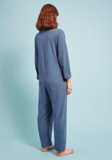 Dash Jumpsuit in Blue Cotton Jersey (Petite and Large)