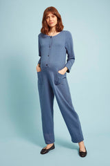 Dash Jumpsuit in Blue Jersey