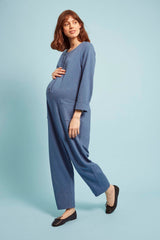 Dash Jumpsuit in Blue Jersey