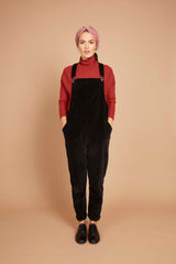 Doris Dungarees in Black Velvet (Petite and Large)