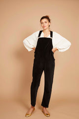 Doris Dungarees in Black Velvet (Petite and Large)