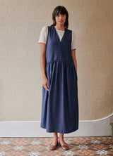 Edith Denim Chambray Pinafore (Large)