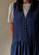 Edith Denim Chambray Pinafore (Large)