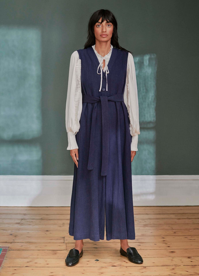 Juniper Jumpsuit in Indigo Blue (Large)