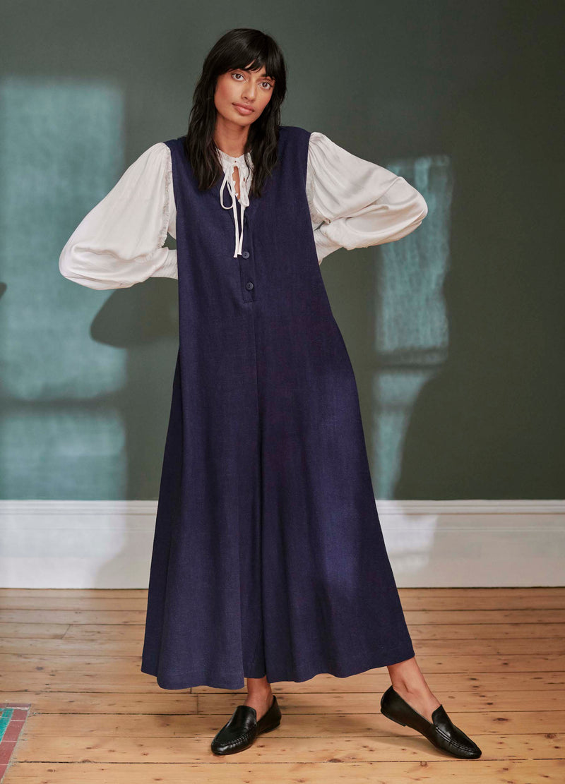 Juniper Jumpsuit in Indigo Blue (Large)