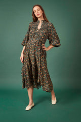 Phoebe Dress in Forest Print (Small/Medium)