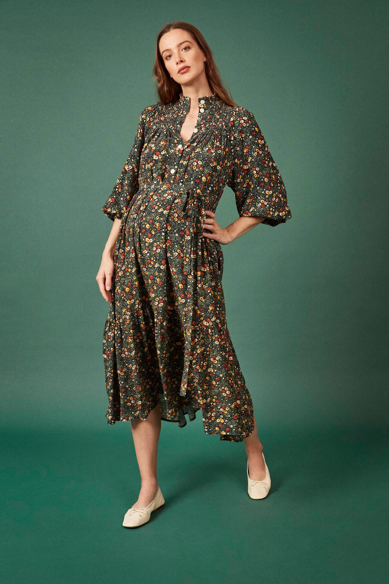 Phoebe Dress in Forest Print (Small/Medium)