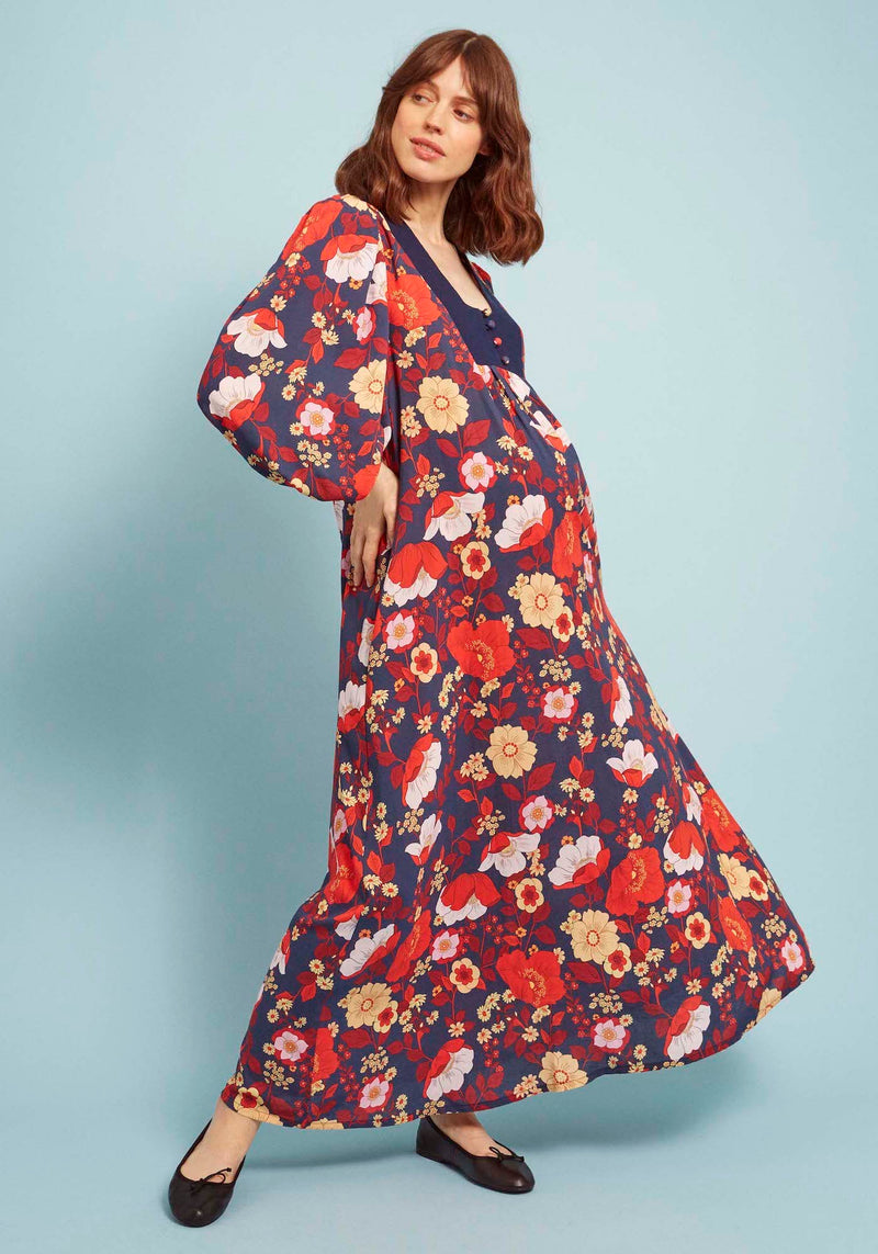 Polly Dress in Navy Floral