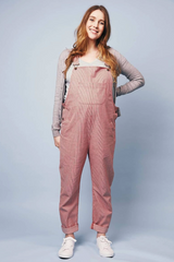 Red Candy Stripe Doris Dungarees (Extra Small)