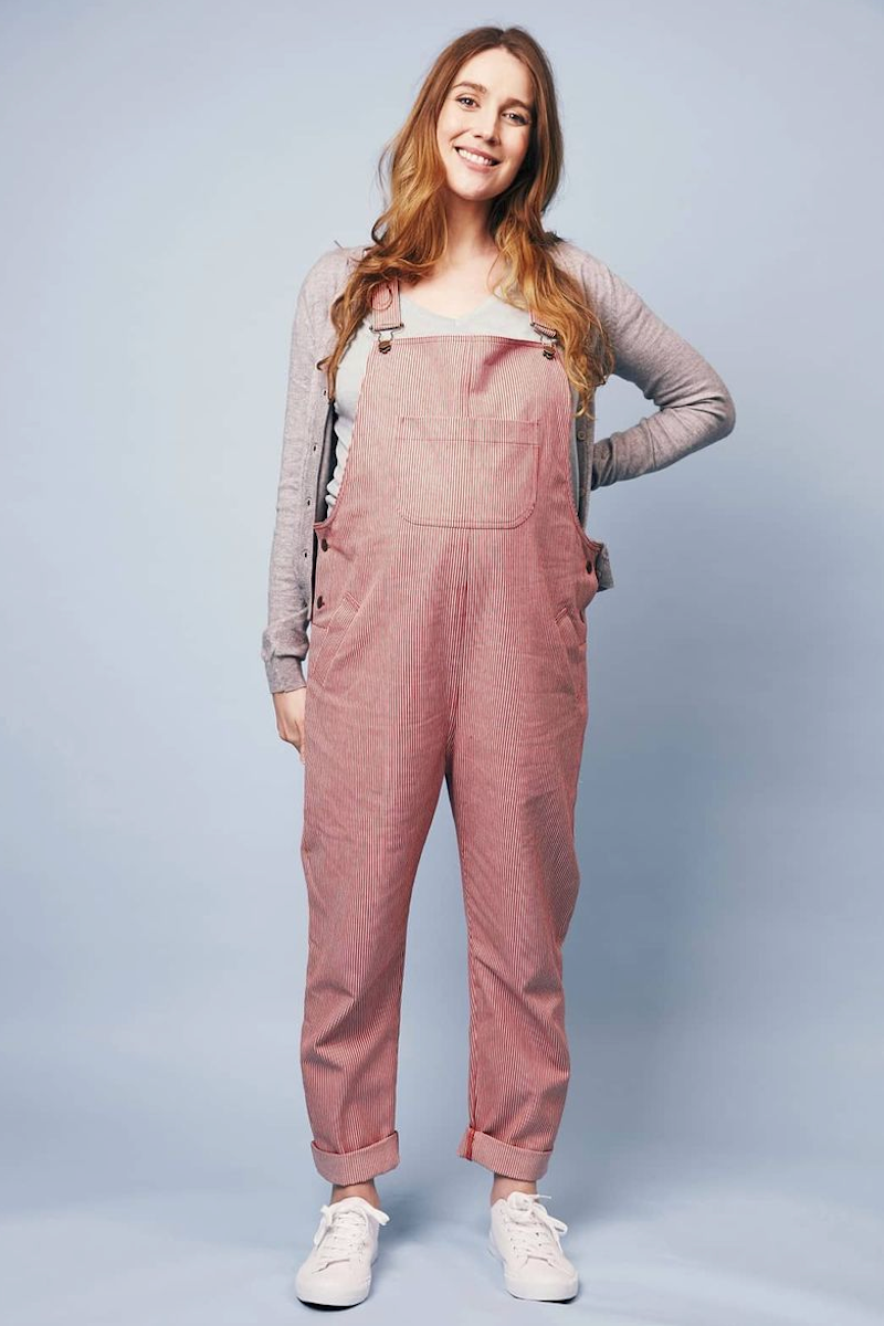 Red Candy Stripe Doris Dungarees (Extra Small)