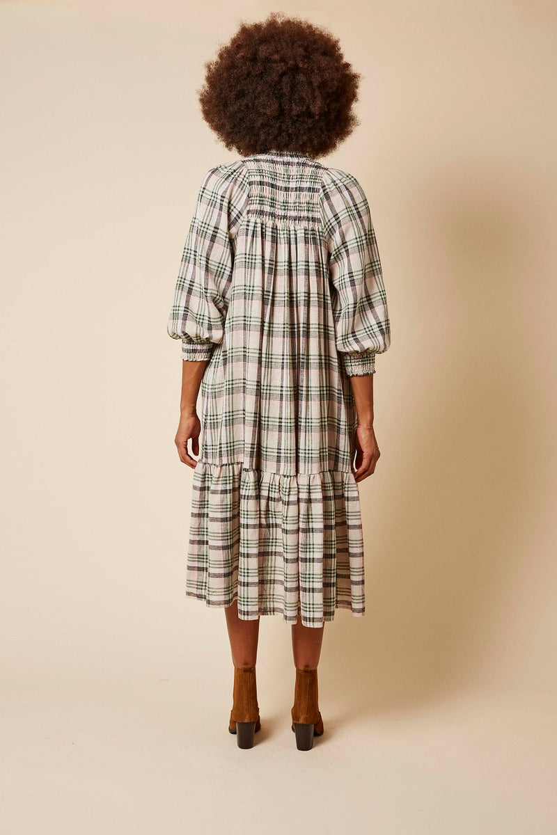 Phoebe Dress in Cream Check (Petite and Small)