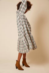 Phoebe Dress in Cream Check (Petite and Small)