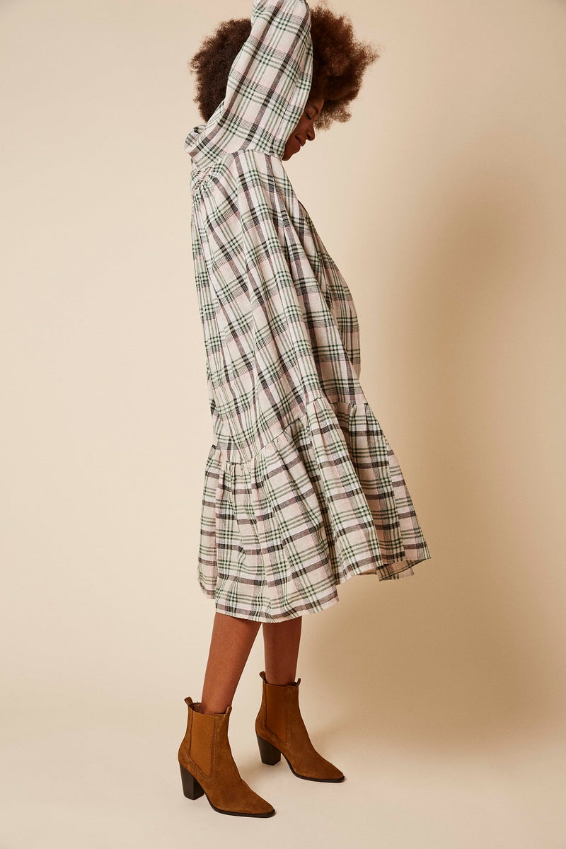 Phoebe Dress in Cream Check (Petite and Small)